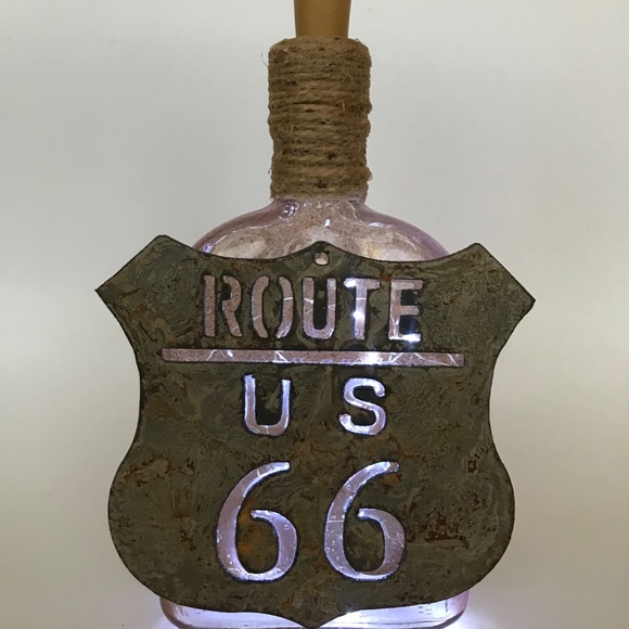 Man Cave ROUTE 66 Metal Sign Light - Picture 2 of 5